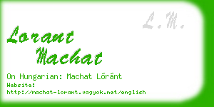 lorant machat business card