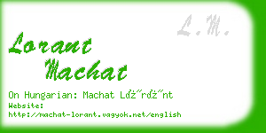 lorant machat business card